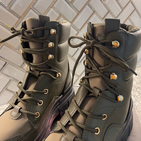 Army Green Combat Boots - Picture 3 of 7
